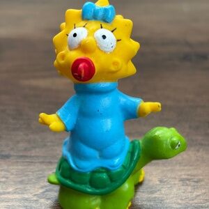 VINTAGE Baby MAGGIE SIMPSON Riding a Turtle Toy Action Figure 1990  Cake Topper